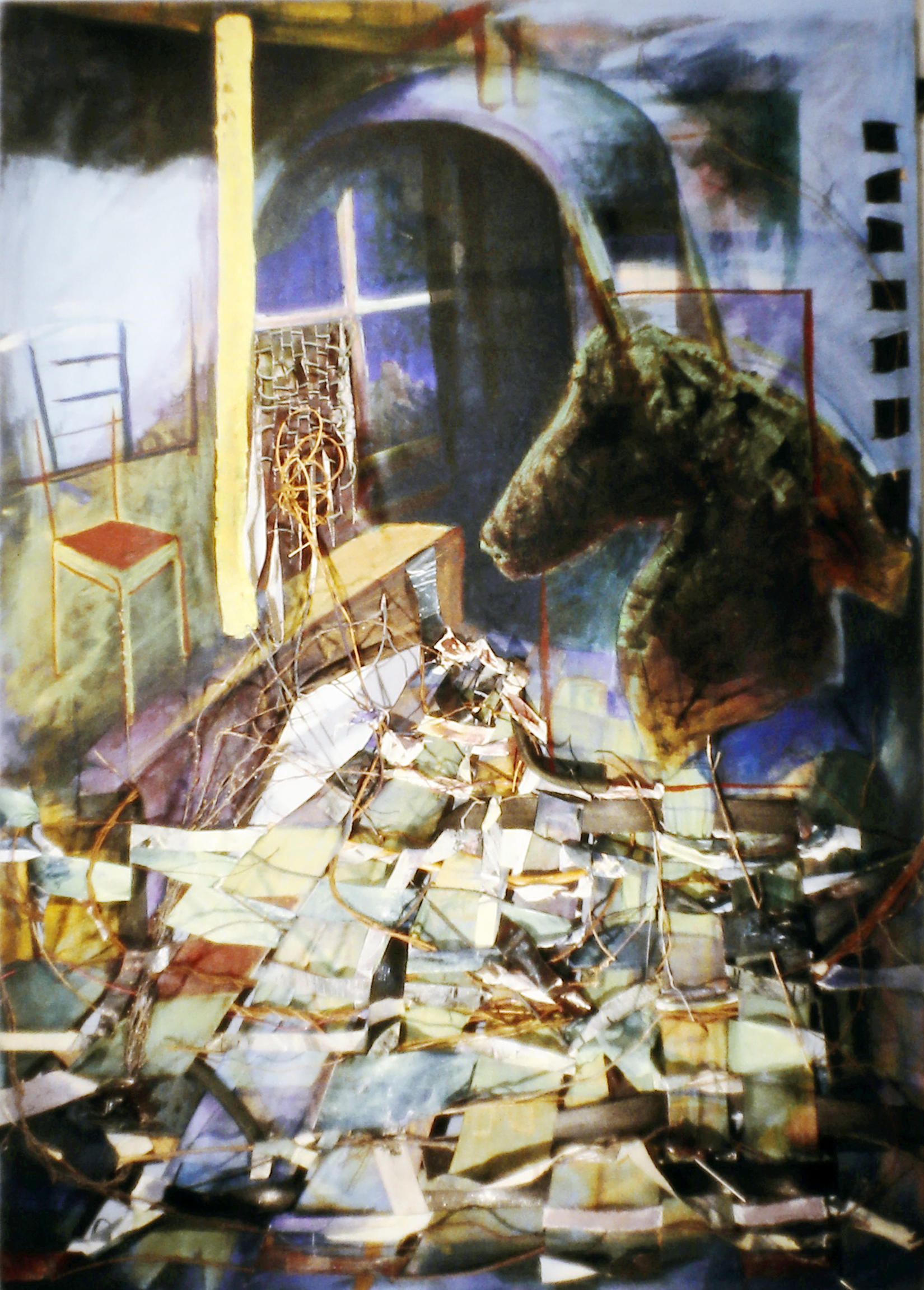 Art of Horsehead, and Weave of Checkerboard Floor by EM Matteson c 1991