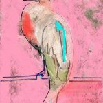 phone markup art of an abstract bird on pink background by Elizabeth Matteson
